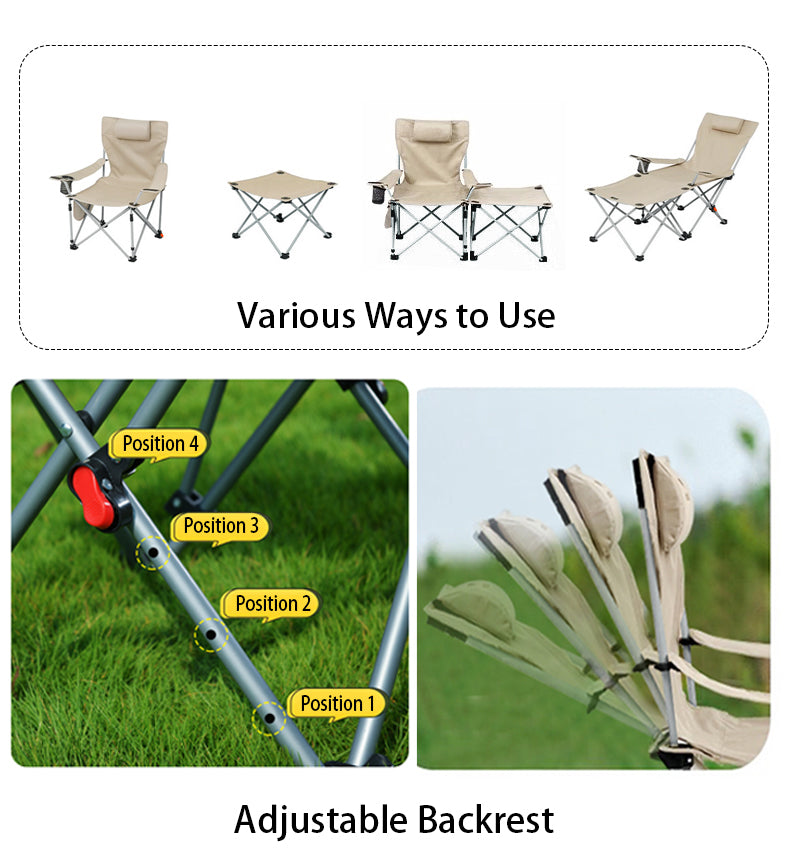 Foldable Multi-purpose Adjustable Recliner Camping Chair