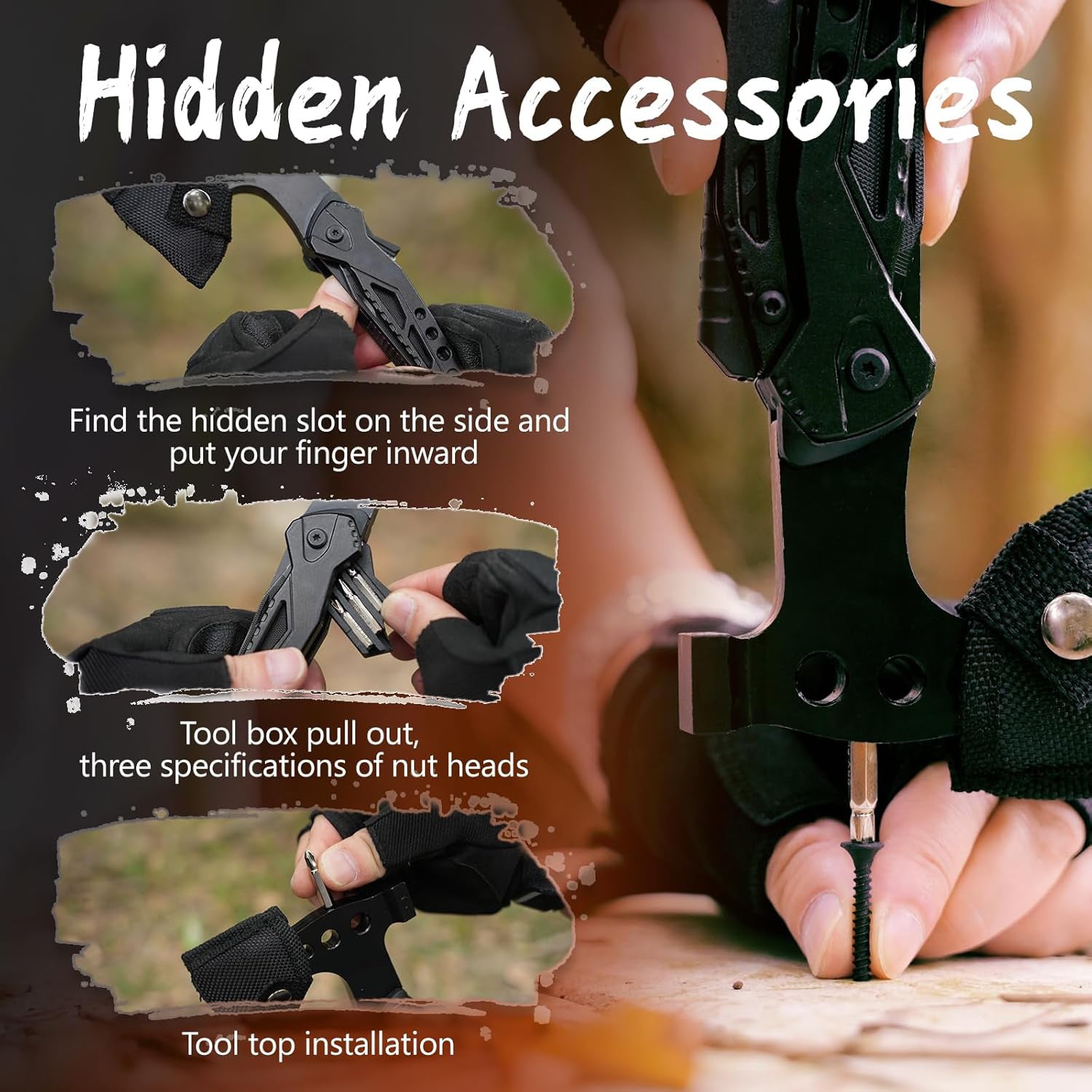 Outdoor Stainless Steel Multi-function Tool for Camping, Adventure