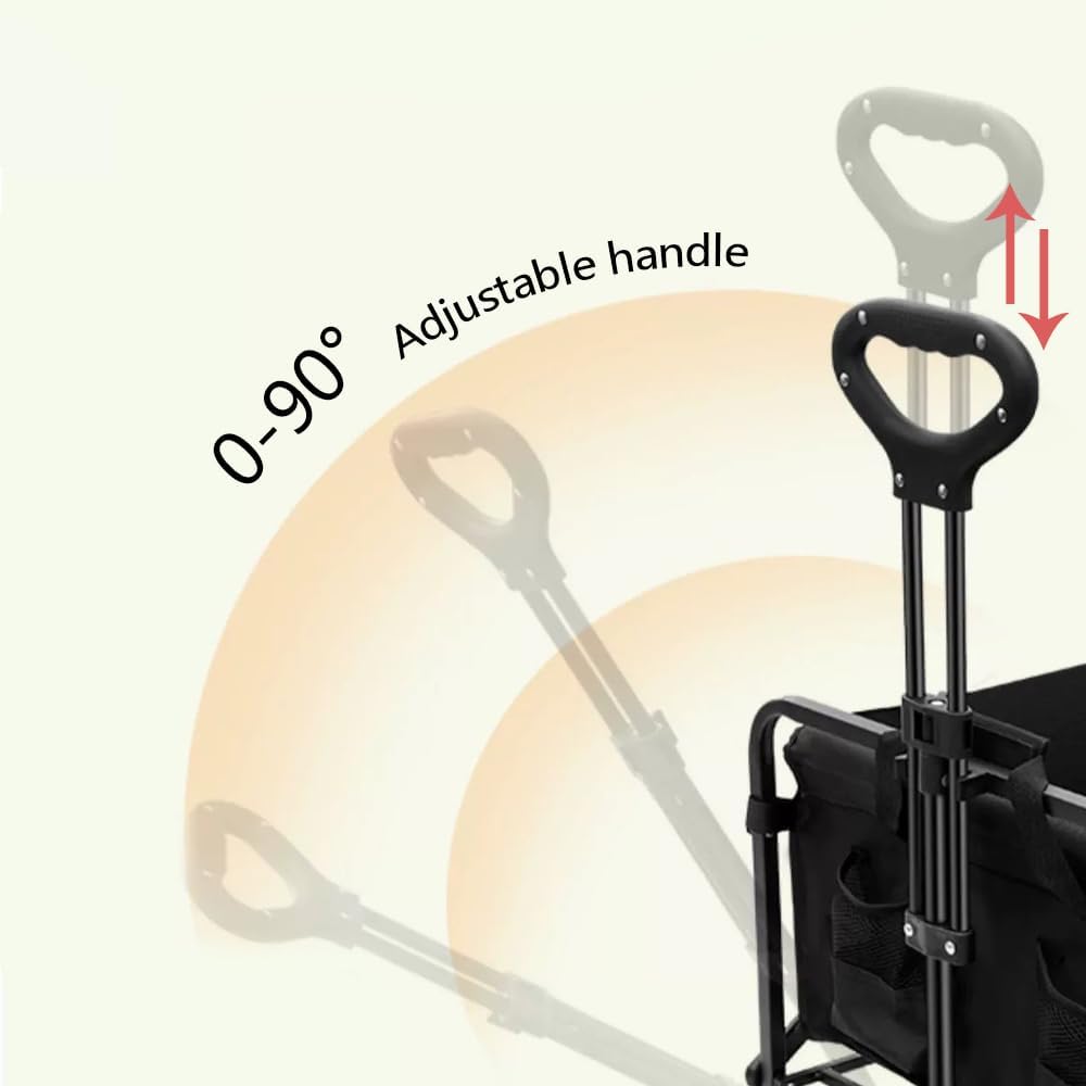 180L Wide-Wheel Foldable Camping Wagon with Tabletop