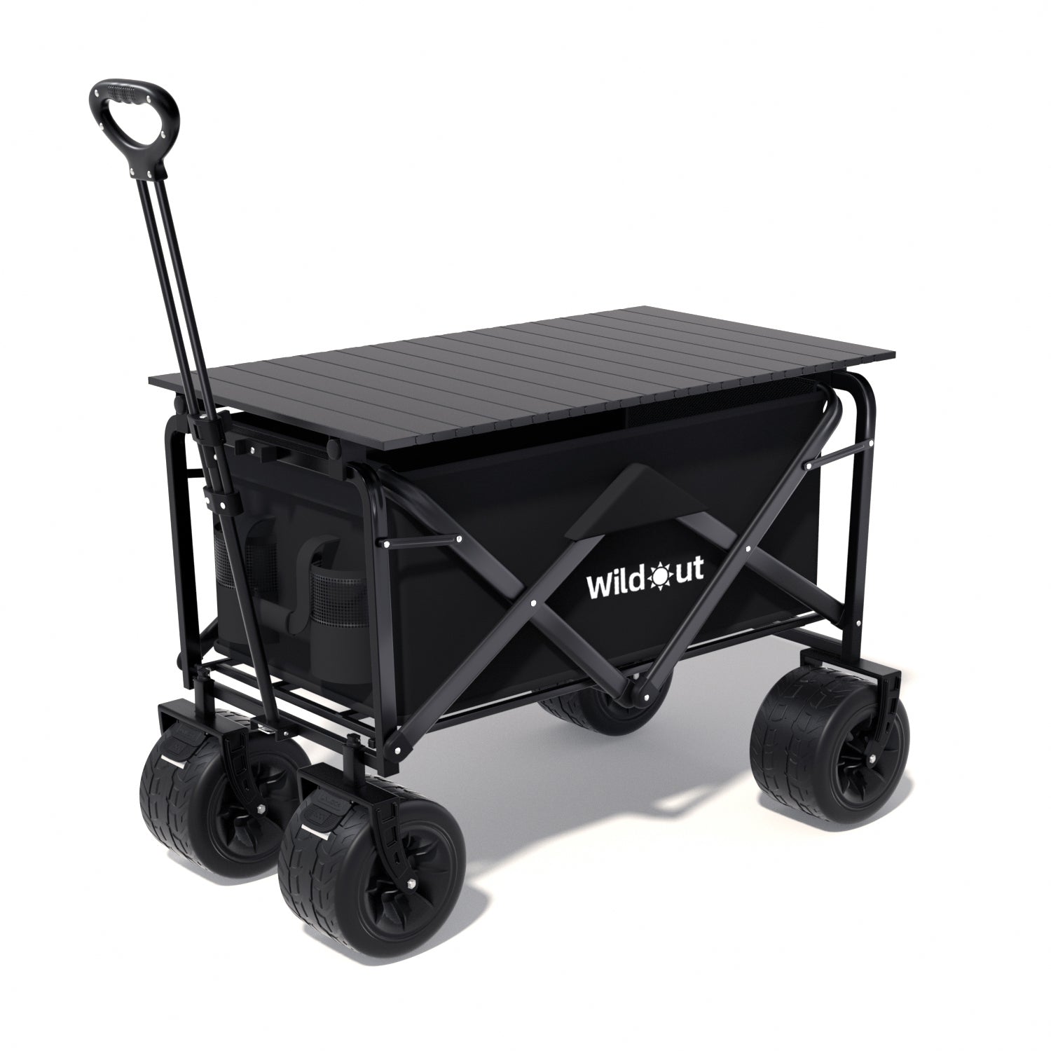 180L Wide-Wheel Foldable Camping Wagon with Tabletop